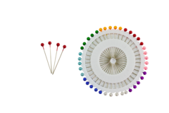 Alfinete Cabeça Redonda Colorida Roda Círculo - 40 alfinetes - comprar online