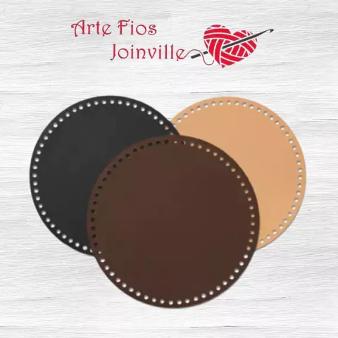 Base de Bolsa Couro Sintético Redonda Circulo 16cm