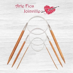 Agulha Circular de Tricô Bambu Circulo 100cm