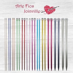 Agulha para Tricô de Alumínio Colorida Circulo 35cm