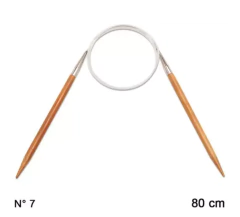 Agulha Circular de Tricô Bambu Circulo 80cm
