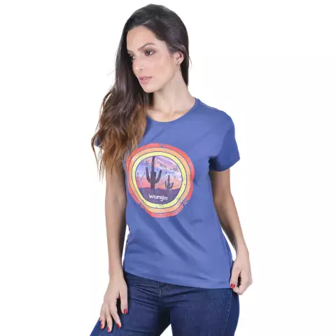 T-Shirt Fem Wrangler WF8046 Marinho
