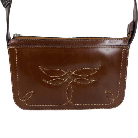 Bolsa Cincow 9403 em Couro Bordada Costura Mogno - comprar online