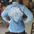 Camisa Fem Laidol M/L Jeans Cruz Strass - comprar online
