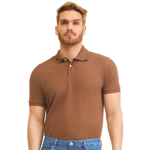 Polo Masc Lee Piquet 4396L Marrom - comprar online