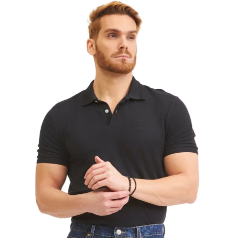 Polo Masc Lee Piquet 4398L Preta - comprar online