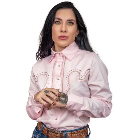 Camisa Fem Miss Country 2058 Vintage Rosa Bebe - comprar online