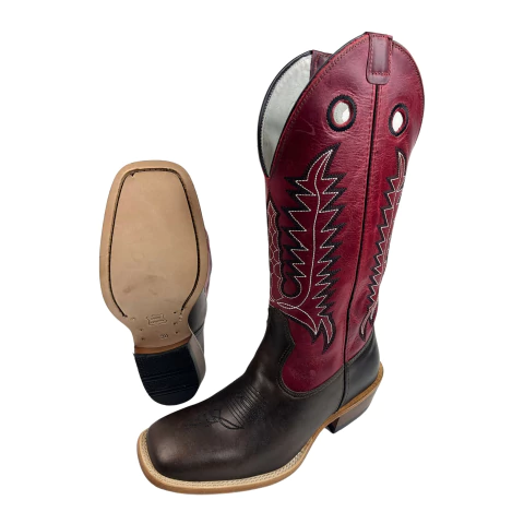 Bota Mr West Carrapeta Café / Vermelho - comprar online