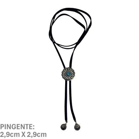 Gravatinha Paul Western CG02 Preto/Turquesa
