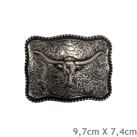 Fivela Paul Western FW141 Longhorn Prata - comprar online