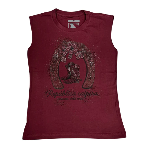 Regata Fem Republica Caipira 3247 Ferradura Vinho - comprar online