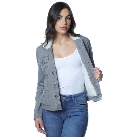 Jaqueta Fem Wrangler Forrada WF7051 Cinza - comprar online