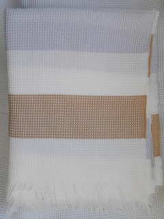 Manta Pie De Cama Nordico Decoración Tejido Panal rayado - Murtagh Textiles