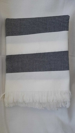 Imagen de Manta Pie De Cama Nordico Decoración Tejido Panal rayado