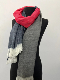 Pashmina 1085 Marino Rojo y gris - tienda online