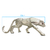 Enfeite Decorativo Pantera Metal Prata 30cm - comprar online