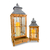 Conjunto Lanternas Decorativa Madeira Rustica C/Velas