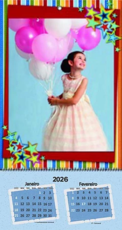 CAL001 - CALENDÁRIO DE PAREDE COM ESPIRAL - 2026 - Facioli Gráfica
