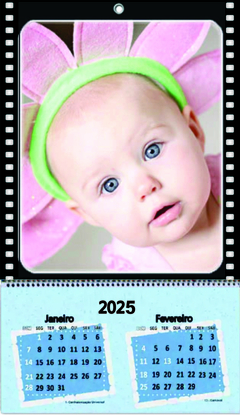 CAL013 - CALENDÁRIO PRETO DE PAREDE COM ESPIRAL - 2025 - comprar online