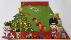 NAT056 - CARTÃO PORTA RETRATO SOLDADINHO E BAILARINA - Facioli Gráfica