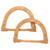 Par de Alça para Bolsa Rattan Meia Lua 15cm X 10.5 cm Cor Bege