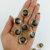 Botão de Metal - Coroa 18mm Dourado / Preto - 5 unidades