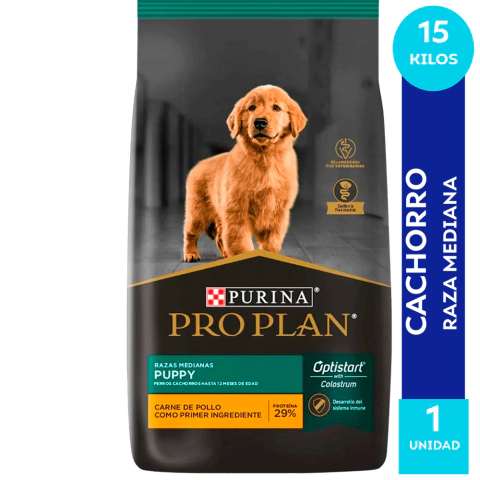 PRO PLAN PUPPY RAZAS MEDIANAS x 15 kg.