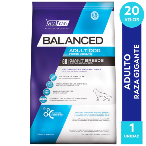 Balanced Perro Adulto Raza Gigante x 20 kg.