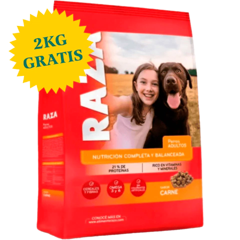 RAZA PERROS CARNE 14 + 2 KG