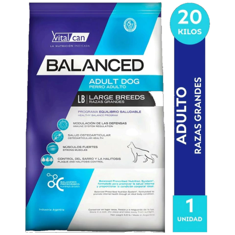 Balanced Perro Adulto Raza Grande x 20 kg.