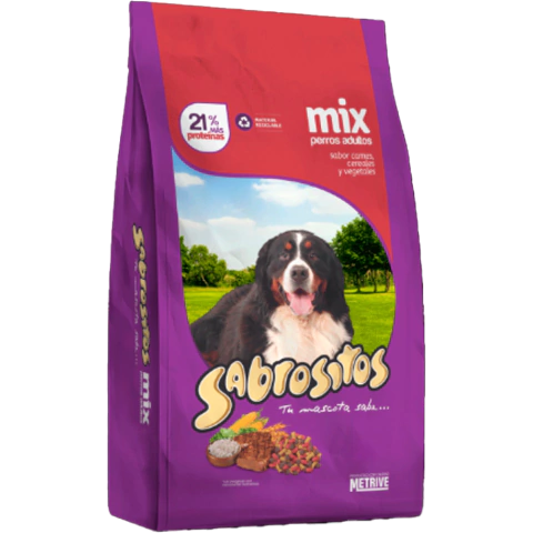 SABROSITOS MIX PERROS ADULTOS carne, cereales y vegetales X 20 + 2 Kg