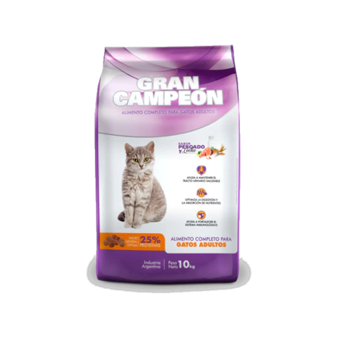 Gran campeon gato pescado y leche x 10 kg