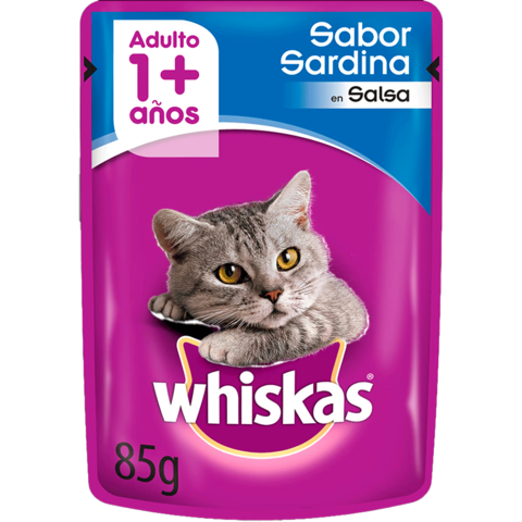 WHISKAS ADULTO SOBRE SARDINA EN SALSA x85g