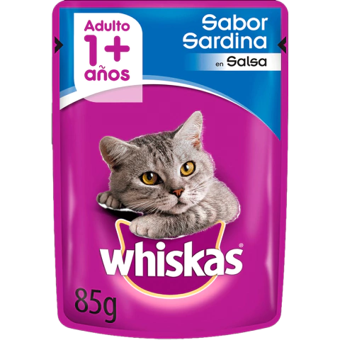 WHISKAS ADULTO SOBRE SARDINA EN SALSA x85g