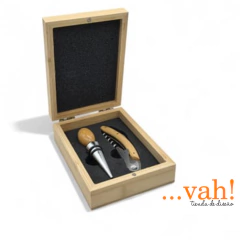 Set de vino x2 bamboo