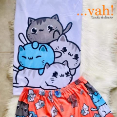 Pijama corto adulto Gatitos