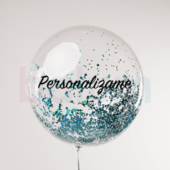 Burbujas Glitter Personalizables infladas con helio - tienda online