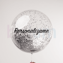 Burbujas Glitter Personalizables infladas con helio