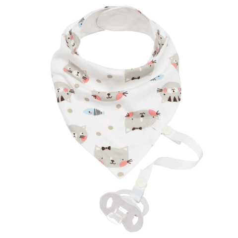 Babador Bandana com Prendedor Gatinha Buba - comprar online