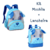 Kit Mochila"13" + Lancheira Cachorro Azul Clio