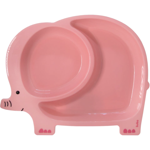 Pratinho Elefante Rosa com Divisória Buba