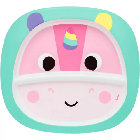 Prato com Divisória Bubazoo Unicórnio Buba