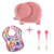 Kit Colher+ Babador+ Prato Elefantinho Rosa Buba
