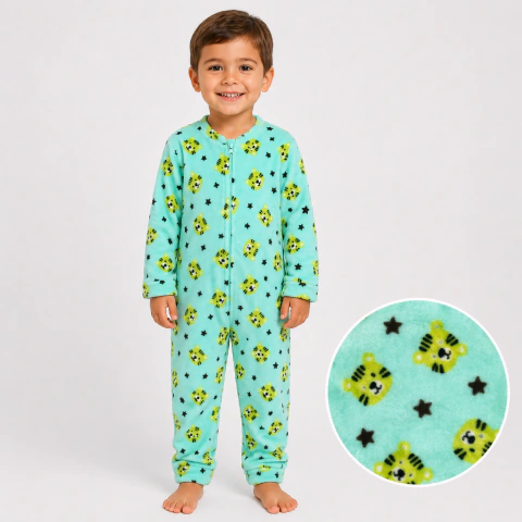 Macacão Tam.4 Pijama Fleece Tigre