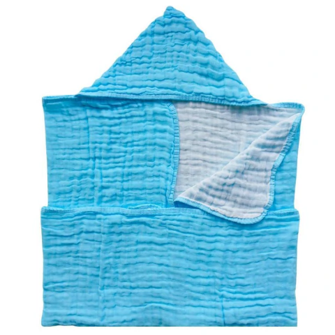 Toalhão Soft 2 Camadas 75x100cm c/capuz Azul Baobá Baby