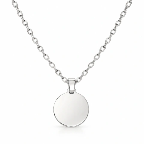 Cadena Forcet + Medalla Circular 14 mm | Plata 925