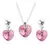 Cadena Dije + Aros Crystal Heart |SW| Plata 925 - Buenos Aires Plata