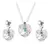 Imagen de Cadena Dije + Aros Crystal Heart |SW| Plata 925