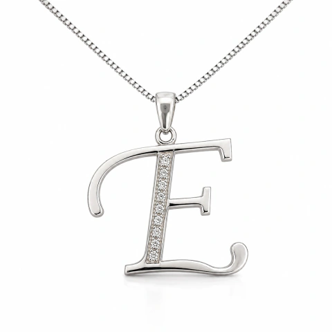 Cadena Dije Letra Inicial E | Plata 925 Italiana