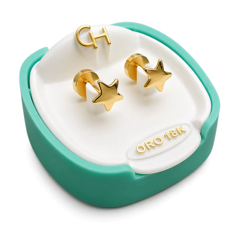 Aros Abridores Estrellas | Oro 18kts (A PEDIDO)